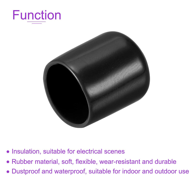 [Australia - AusPower] - DMiotech 10 Pack 5/8" ID Black Screw Thread Protectors Rubber End Caps Bolt Covers for Screw Bolt Furniture Pipe 5/8" 