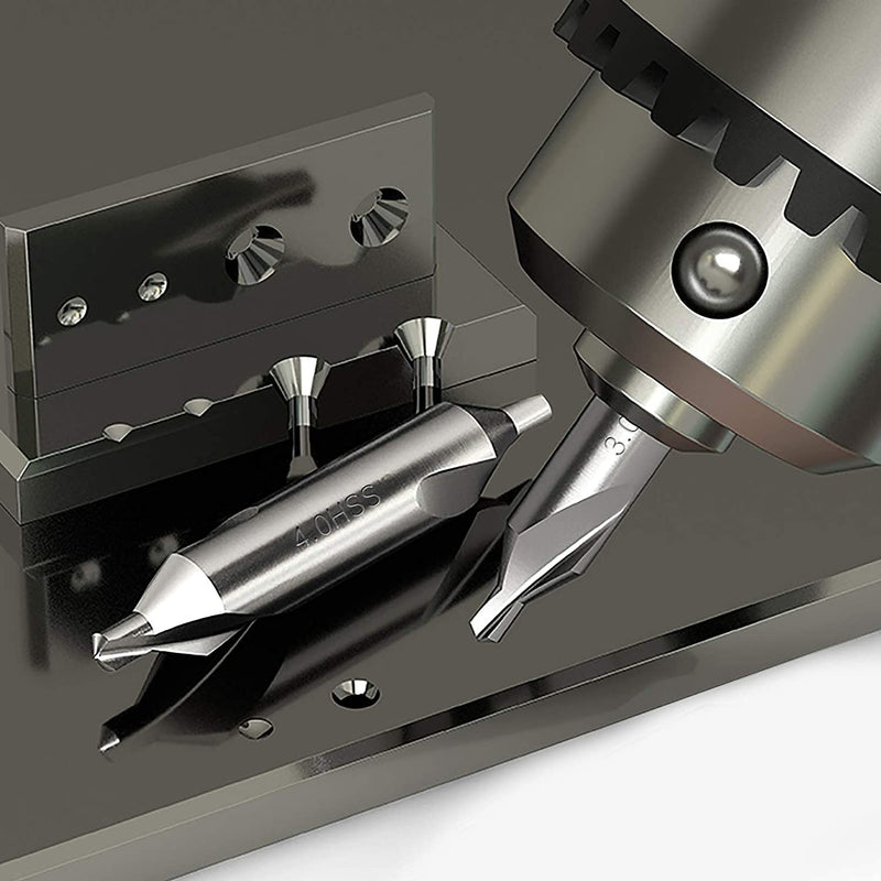 [Australia - AusPower] - HSS Center Drill Set 60 Degree Combined Countersink #1,2,3,4,5 Machinist 
