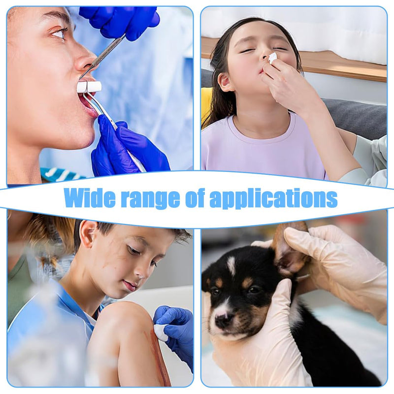 Dental Cotton Rolls, 100 Pieces Dental Cotton Rolls, Highly Absorbent Cotton Rolls Dentist, Cotton Rolls, Cotton Ball Nose Plugs, Stop Plugs for Emergency or Accident