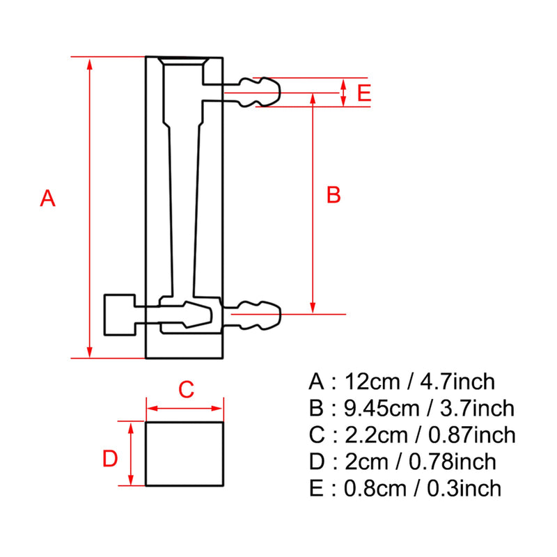 [Australia - AusPower] - LZQ-7 Flowmeter 2-20LPM Flow Meter Oxygen Air Gas Regulator Acylic Flowmeter Oxygen Air Flow Meter with Control Valve for Measuring Controlling 
