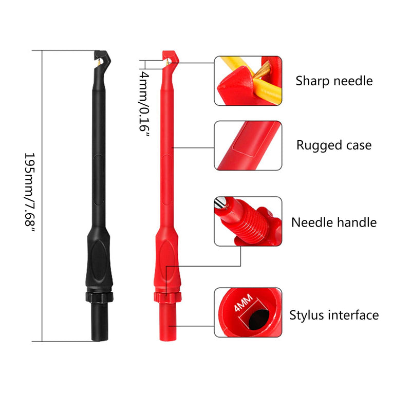 [Australia - AusPower] - Auto Repair Multimeter Test Lead Puncture Probe Wire Piercing Test Clips Tool Car Testing Tools 4mm Banana Plug Multimeter Tool, Red 