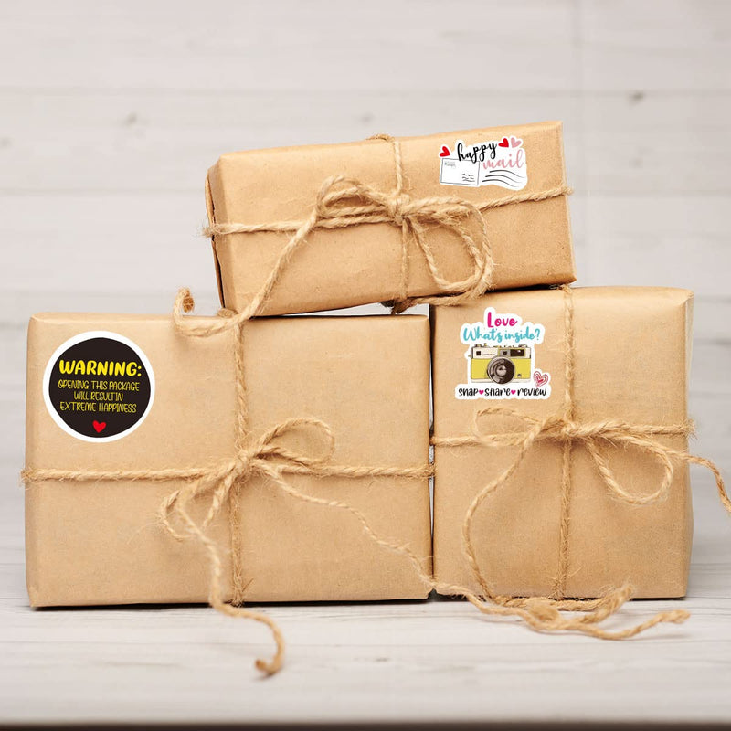 Wailozco Warning Opening This Package Will Stickers,Thank You Stickers,Handmade Stickers,Small Shop Stickers,Envelopes Stickers for Small Business, Online Retailers,Handmade Goods,500 Labels Per Roll - NewNest Australia