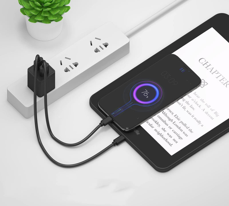 [Australia - AusPower] - 6Ft Fast Charger Fit for Fire Tablet,Compatible with All Fire HD Tablets(Fire HD 7 8 10&Kids Edition,Fire Max 11,Fire Plus& Kids Pro,Kindle Fire&All Kindle E-Reader),with 6Ft USB-C Micro USB Cable 