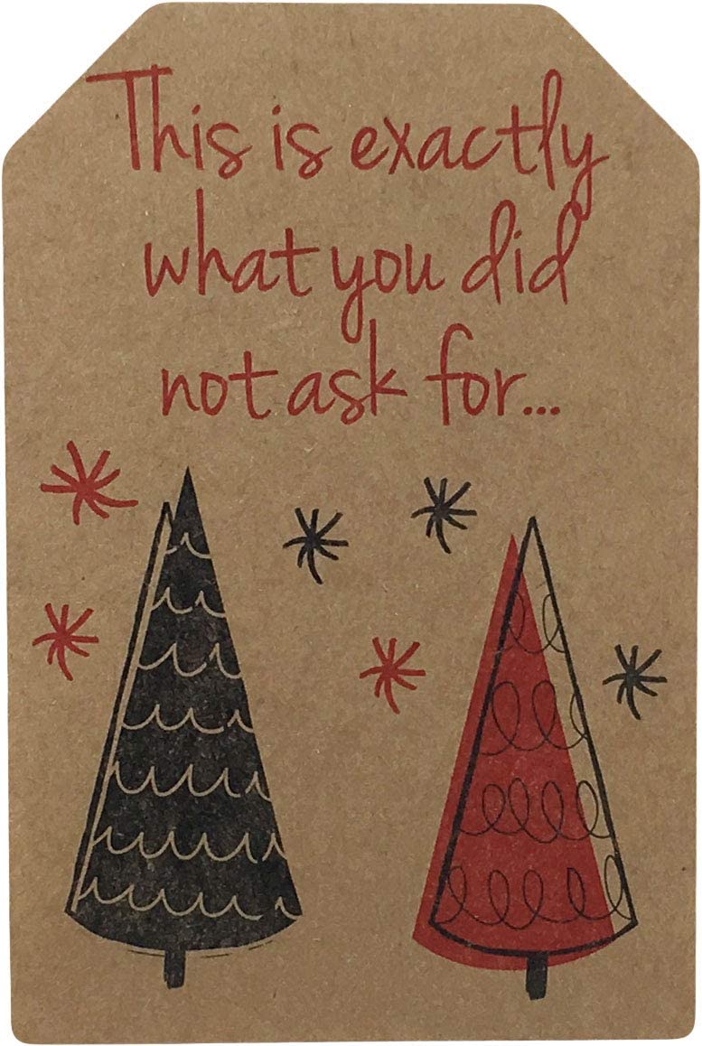 Natural Kraft Sarcastic Funny Gift Tags Holiday Present Stickers 2 x 3 Inch 100 Total Labels