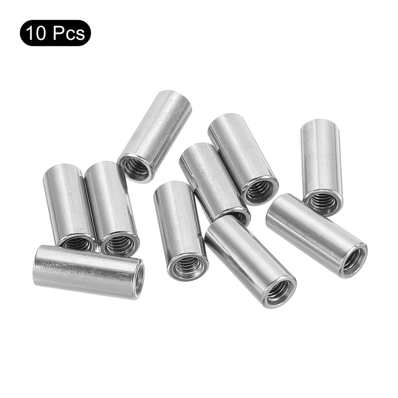[Australia - AusPower] - uxcell 10Pcs M5 Round Connector Nuts, 304 Stainless Steel Coupling Nut 20mm/0.8" Length Sleeve Rod Bar Stud Nut for Bracket, M5x20x8mm 10 