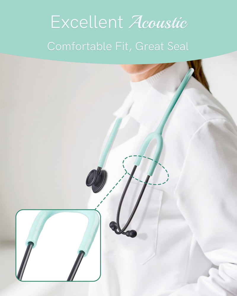 [Australia - AusPower] - FriCARE Lightweight Stethoscope - Stethoscopes for Nurse Medical Nursing Students - Classic Home Health Diagnostic Kit, StethoMedic Essentials, Lifetime Warranty & FSA HSA Eligible (Mint Green) Mint Green 