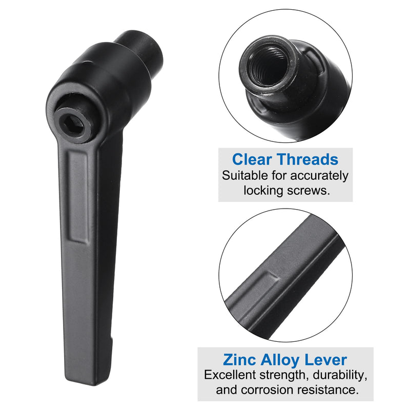 [Australia - AusPower] - uxcell 10pcs Clamping Lever Adjustable Handles M8 Metric Female Thread Level Handle Hand Knobs Quick Release Black for Lathe Machinery 