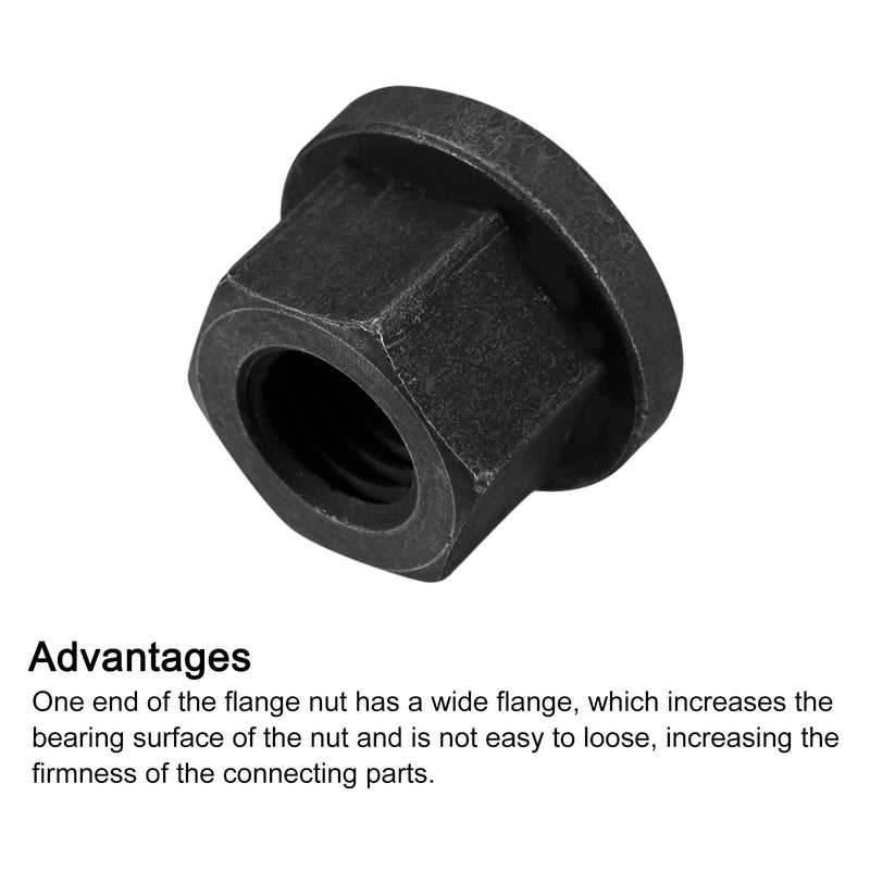 [Australia - AusPower] - uxcell 5/8-11 Flange Hex Nuts, 5pcs Grade 10.9 Carbon Steel Black Oxide Finished Hex Flange Nuts for Machinery 5/8-11UNC 