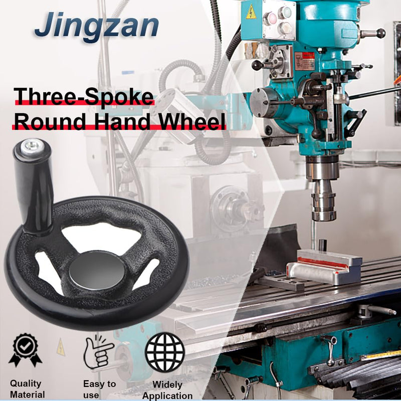 [Australia - AusPower] - 2 Pack 0.47x4inch Diameter Round Hand Wheel Three-Spoke W Revolving Knob Handle for Mill Drillpress Crank Lathe 