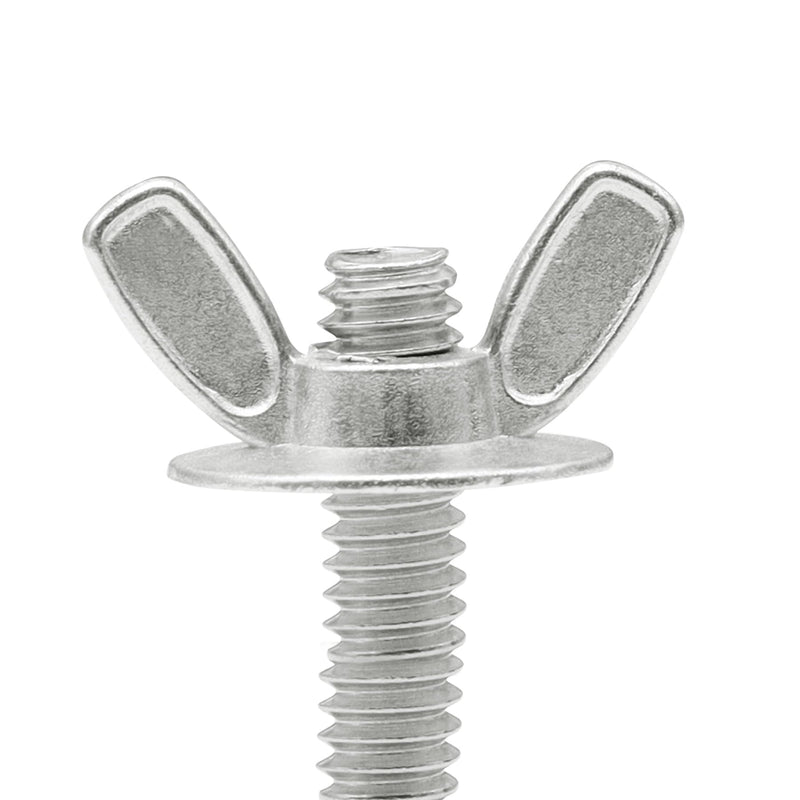 [Australia - AusPower] - Xadnitu 50 Pieces 1/4''-20 Washered Wing Nut, Zinc Plated Hurricane Hardware Butterfly Nuts with Washer for Fasteners, Silver 