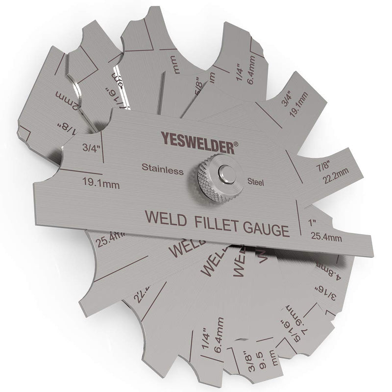[Australia - AusPower] - YESWELDER MG-11 Metal Weld Fillet Gages Set (7PCS) 1/8''-1'' Welding Inspection Test Ulnar MM & inch 
