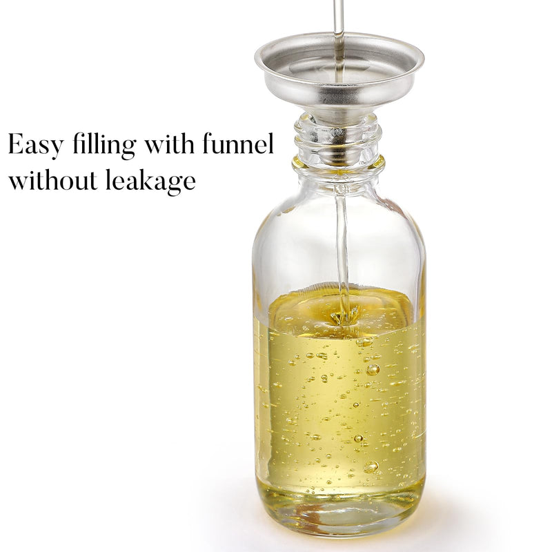 [Australia - AusPower] - AOZITA Set of 4, 2 oz Golden Cap Clear Dropper Bottles (60ml) with 1 Funnel & 4 Labels - Glass Tincture Bottles for Essential Oils with Eye Droppers - Leak Proof Travel Bottles for Liquids 