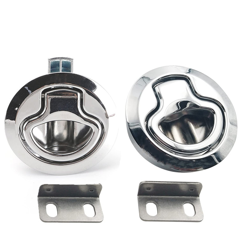 [Australia - AusPower] - Boat Flush Pull Hatch Latch, Stainless Steel Marine Slam Latch Lock for RV Trailer Door Locks (2, White) 