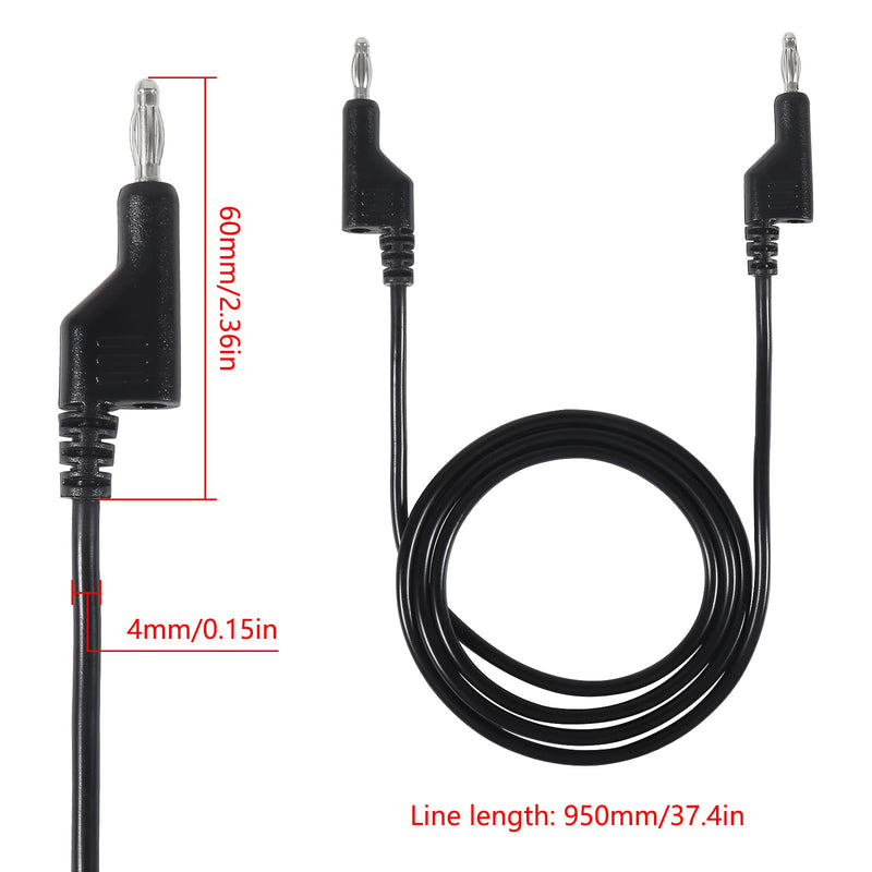 [Australia - AusPower] - 2PCS Stackable 4MM Banana to Banana Plug Test Leads Banana Plug Test Cables 1m/3.28ft for Electrical Testing Multimeter(Red+Black) 2pcs 