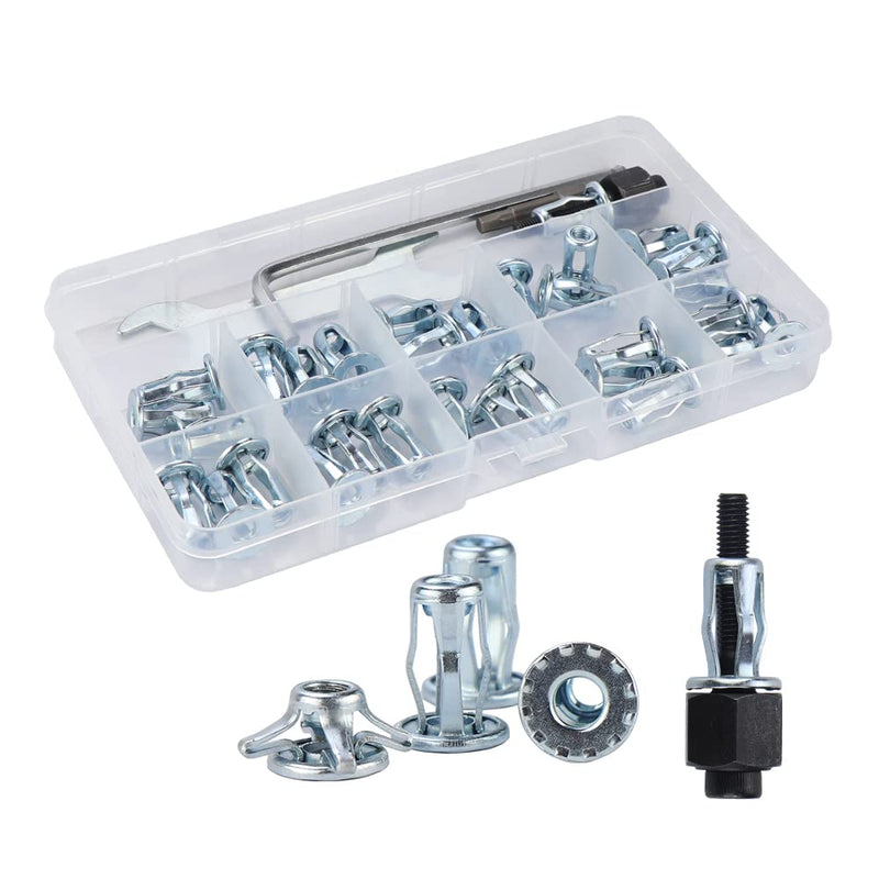 [Australia - AusPower] - 1/4 Jack Nut with Installation Tool Threaded Insert Nuts Nutserts Jack nut Srew Anchor Spider Rivnut Blind for Plastic Polywood Pressboard Hardboard 1/4-30pcs with tools 