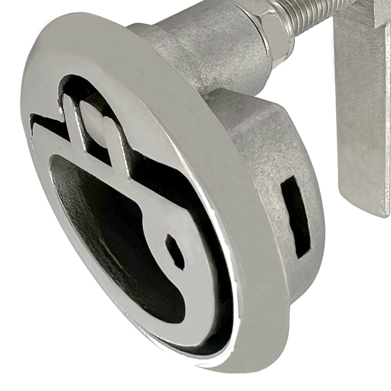 ISURE MARINE Grade 316 Stainless Steel Boat Floor Buckle Hatch Latch FlushTurning Lift Handle Lock Style with 2 Keys and Accessories Screws