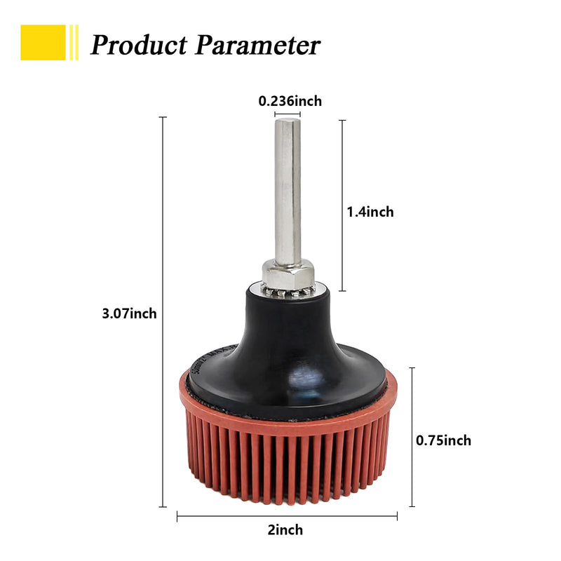 [Australia - AusPower] - Tools 2 Inch Bristle Disc Bristle Disc Grade - 220# Grit Abrasive Coating Removal Disc for Metal with 6mm Shank Attachment 1set Bristle Discs 2 220# RED 1 SET 