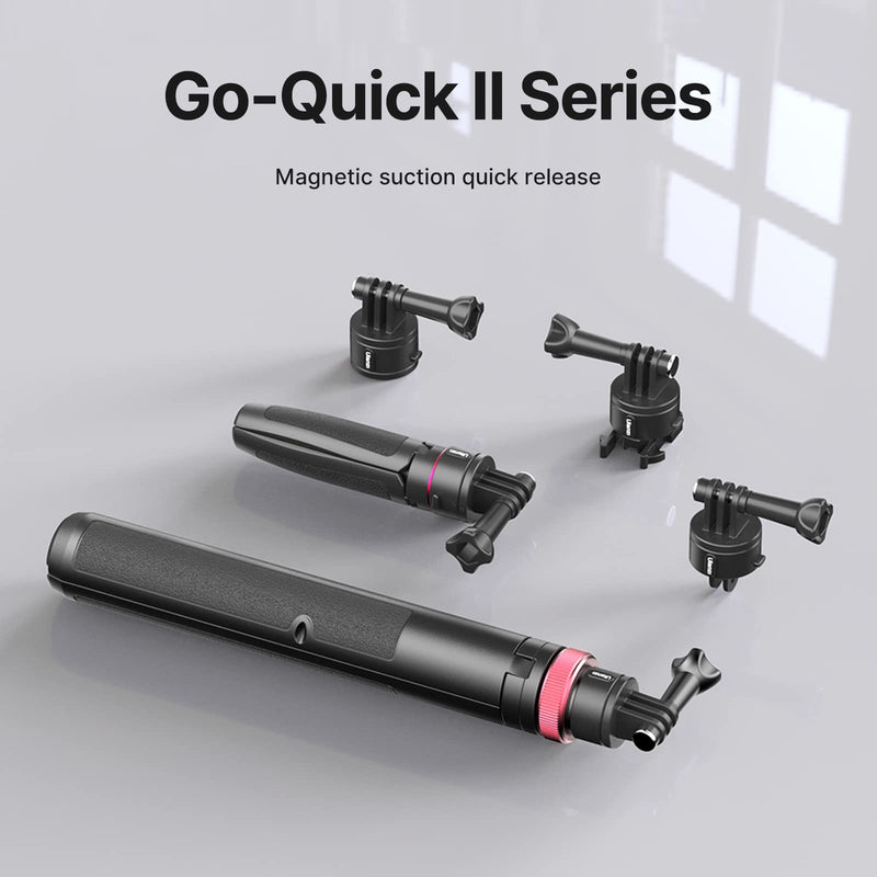 [Australia - AusPower] - 57in Selfie Stick Tripod - ULANZI Go Quick II Extendable Tripod Stand Magnetic Suction Quick Release Vlog Accessories Handle for GoPro Hero 11 10 9 8 7 6 5/Max/DJI OSMO Action Cam Selfie Tripod 
