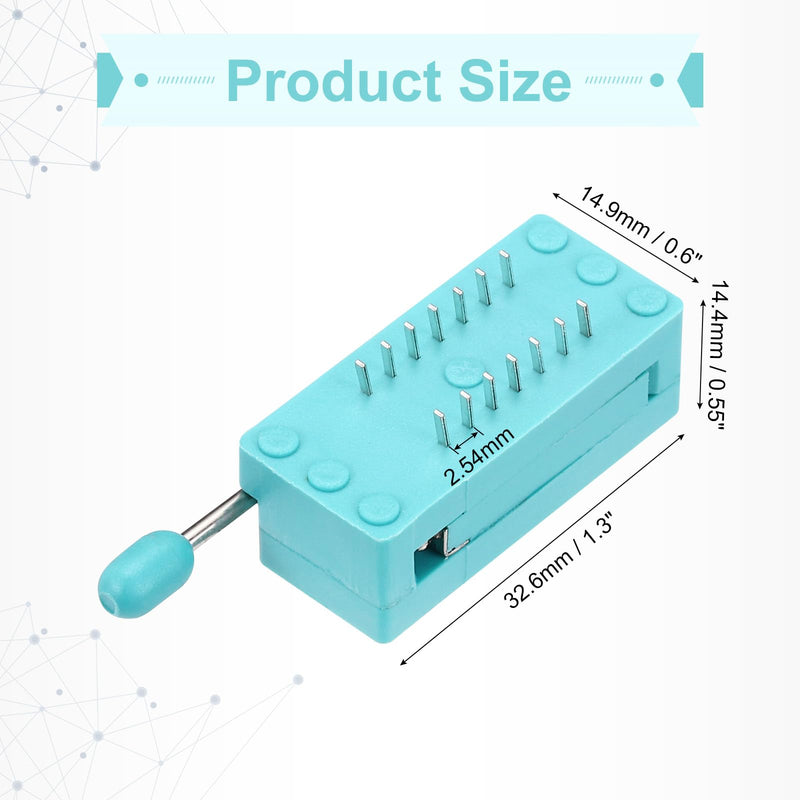 [Australia - AusPower] - MECCANIXITY 10Pcs Universal IC Test ZIF Socket 14 Pin 2.54mm Pitch DIP Integrate Socket for Microcontroller, Chip, Breadboard 14Pin 