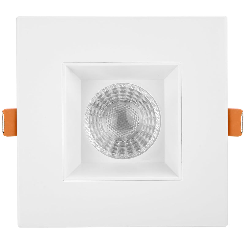 Maxxima 4 in. Ultra-Thin Recessed Anti-Glare LED Downlight, Canless IC Rated, 5 Color Temperature Selectable 2700K/3000K/3500K/4000K/5000K, Dimmable Square White Trim, 90 CRI