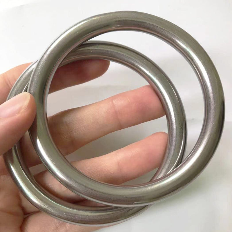 [Australia - AusPower] - 3" Metal O-Ring, 2 Pack 304 Seamless Welding Stainless Steel Rings Heavy Duty Smooth Solid Multi-Purpose Big Ring for for Crafts, 8mm x 60mm 