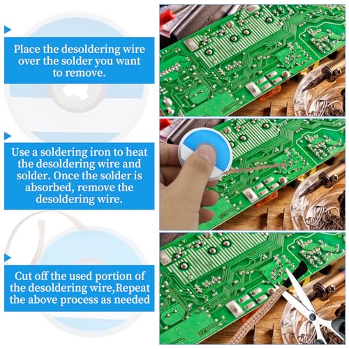 No-Clean Desoldering Wick for Removing Solder and Disassembling Electrical Components (2.5mm x 1.5m)