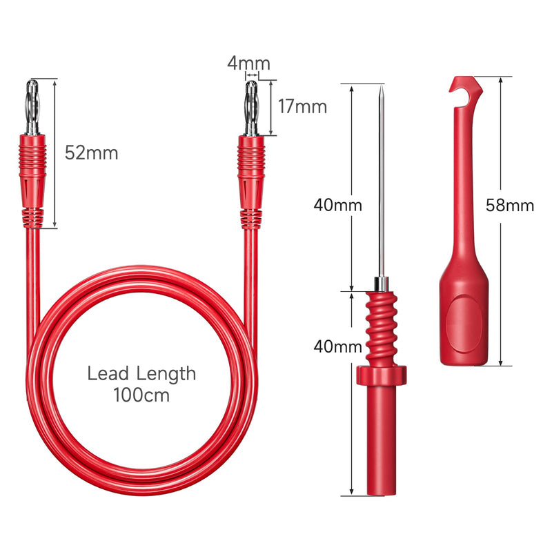 [Australia - AusPower] - Goupchn 4mm Banana Plug Test Leads with Wire Piercing Probes for Automotive Diagnostic, Multimeter Electrical Testing Red&Black Test Leads Kit 