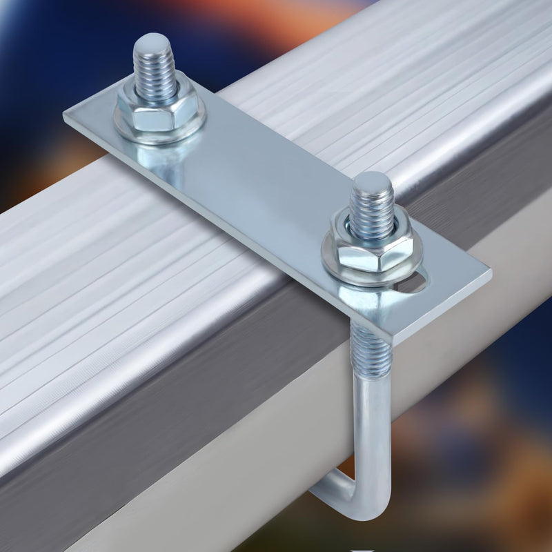 [Australia - AusPower] - 4 Sets M8 Square U Bolts, U Bolts 25mm (1") Width 90mm (3.54") Length, Zinc Plated Carbon Steel U Bolt with Nuts, Plate and Washers (25 x 90mm) M8 x 25 x 90mm 