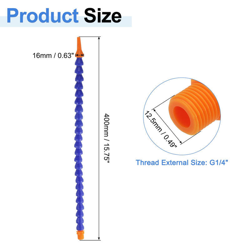 QUARKZMAN Pack of 4 G1/4 Inch Thread Flexible Water/Oil Coolant Hoses, 400 mm Plastic Adjustable Round Nozzle Cooling Pipe Hose with Inner Tube for Lathe CNC Water Cooling System | Plastic Adjustable Round Nozzle Cooling Pipe Hose with Inner Tube for...