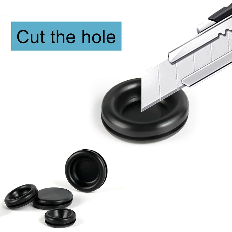 [Australia - AusPower] - 170PCS Rubber Grommet Kit, Closed Rubber Hole Plug, Rubber Grommets for Wiring Protection, Firewall Grommets Automotive, Drill Hole 7 Sizes 1/4" 3/8" 1/2" 5/8" 3/4" 7/8" 1" 