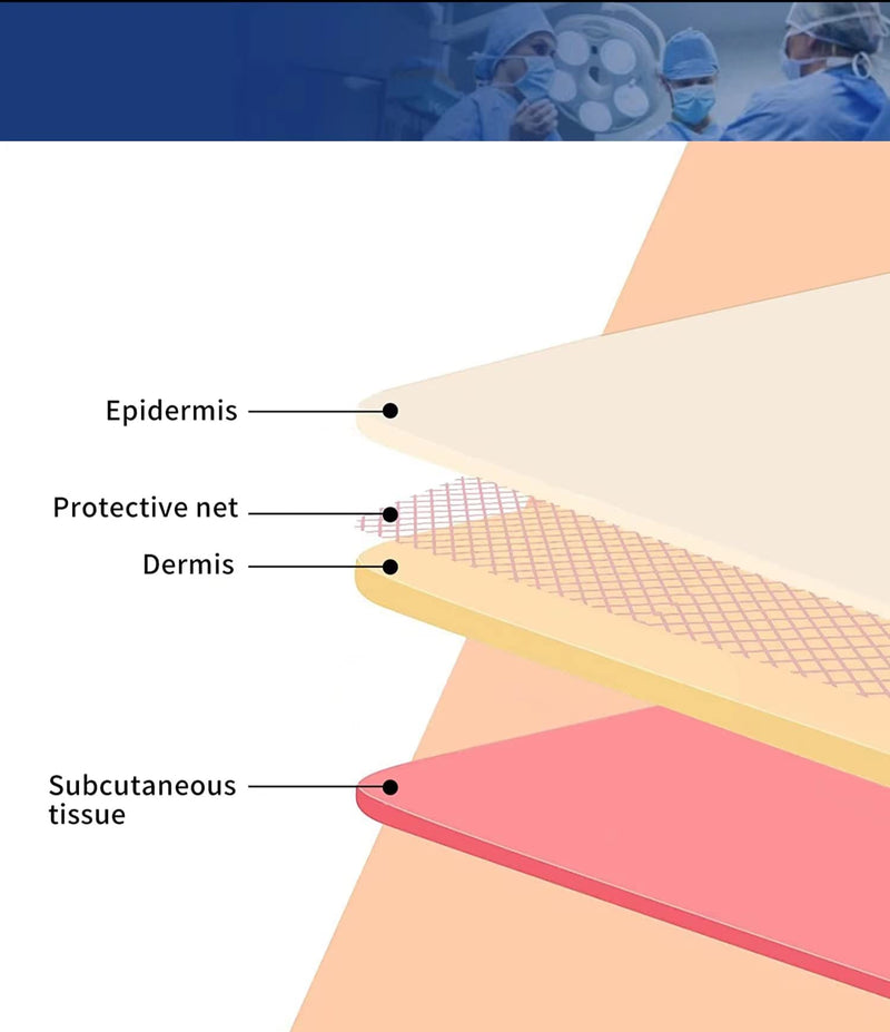 [Australia - AusPower] - Training Suture Pad Skin Model Practice with Curved Base, Anti-Slip Durable Silicone, 3 Layers, Reusable for Students Nurses Practicing 