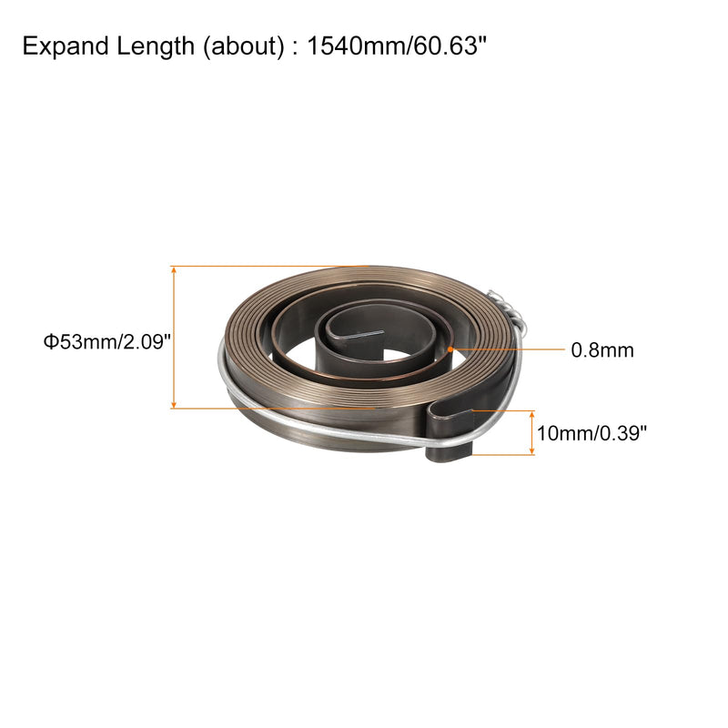 [Australia - AusPower] - uxcell Drill Press Spring Drill Press Quill Feed Return Coil Spring Assembly Spring Steel Chemical Blackening Finish 1540mm Expand Long 53 x 10 x 0.8mm 1 Pcs 53 x 10 x 0.8mm - 1540mm Long 