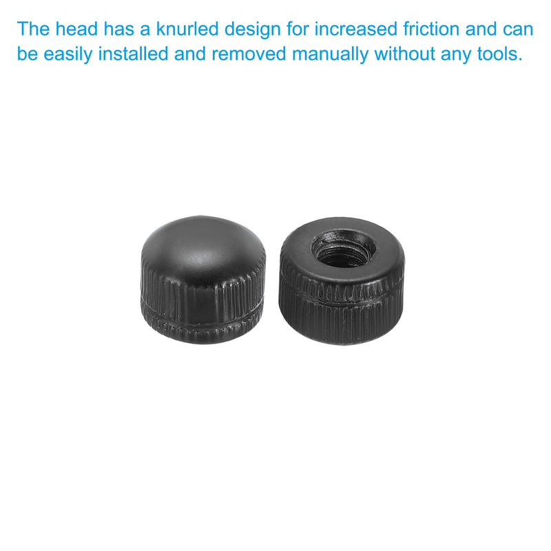 [Australia - AusPower] - PATIKIL M6x11x14 Cap Nut, 15 Pcs Acorn Nut Screw Knob Cap Insert Bolt Cover Female Thread Knurled Decorative Hardware Fittings Light Fixtures, Black M6 
