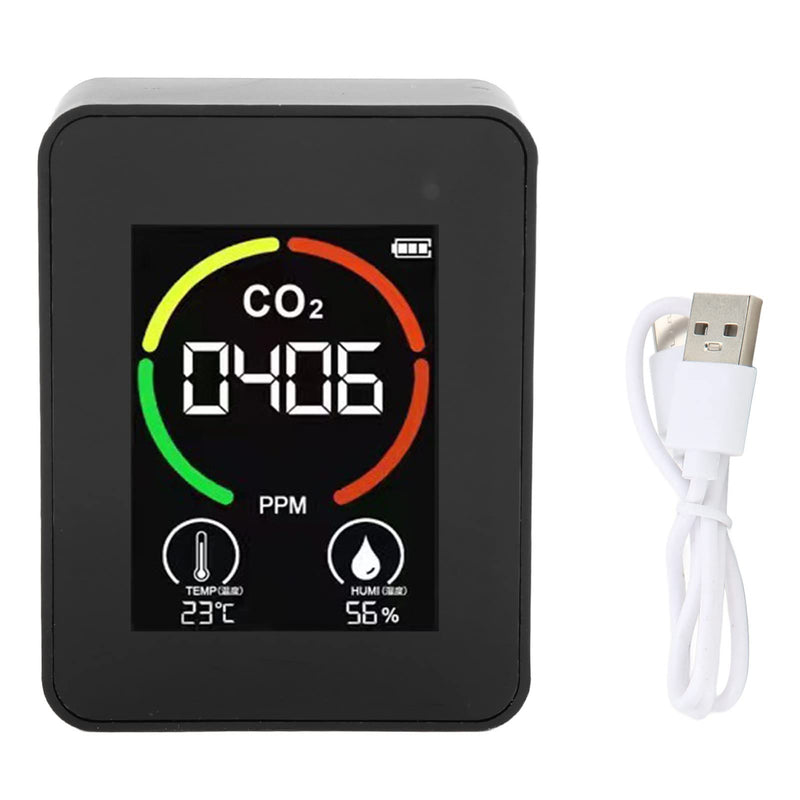 [Australia - AusPower] - Air Quality Detector, 3 in 1 CO2 Meter Air Quality Sensor USB Charger TVOC Tester for Home Use 