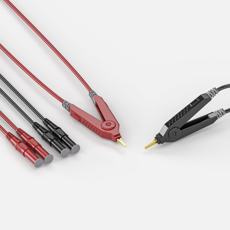 [Australia - AusPower] - Goupchn LCR Meter Test Leads Terminal Kelvin Clips Cable Wires to 4mm Safety Banana Plugs 1.2m/3.94ft for DMM Safety Banana Plug to Alligator Clip 