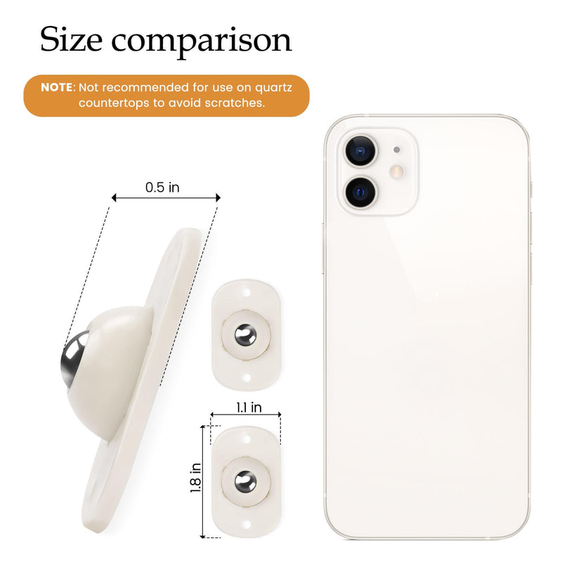 [Australia - AusPower] - Self Adhesive Mini Caster Wheels, Stem Casters Roller Bearing, 360° Rotation Universal Wheel, Sticky Pulley for Trash Can, Storage Box, Small Furniture (8, White-Swivel) 8 