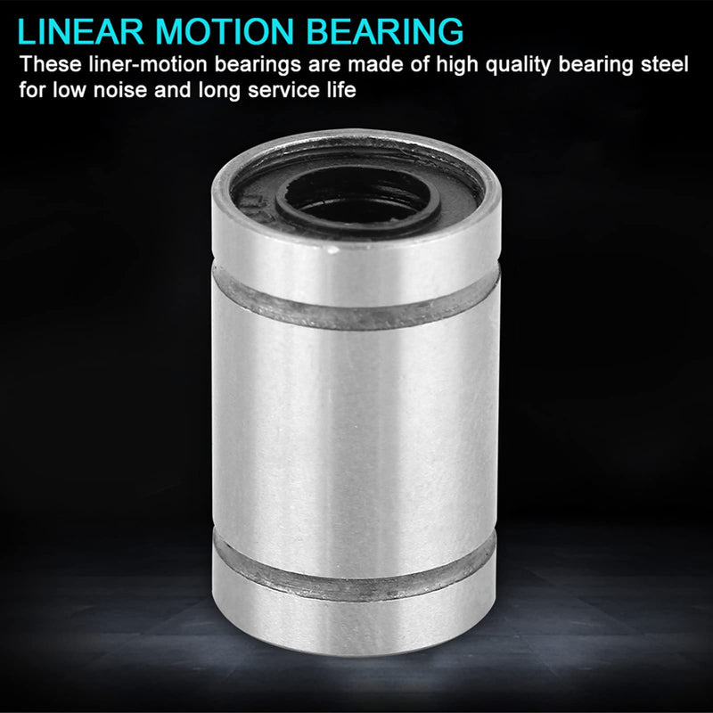 [Australia - AusPower] - 8PCS LM6UU Linear Ball Bearings, 3D Printer CNC Parts, 6mm Bore Dia 12mm OD Linear Bearings Set, Steel Bearing Bushing for CNC Machine Engraving Machine 
