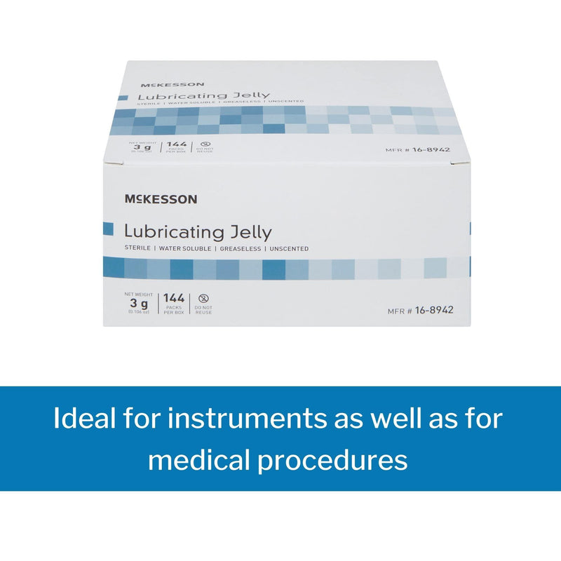 [Australia - AusPower] - McKesson Lubricating Jelly - Water Based Non-Sticky, Non-Greasy Lubricant Gel - Sterile, Water Soluble, Medical Grade - Individual Packets, 3 g, 144 Count, 1 Pack 144 Count (Pack of 1) 