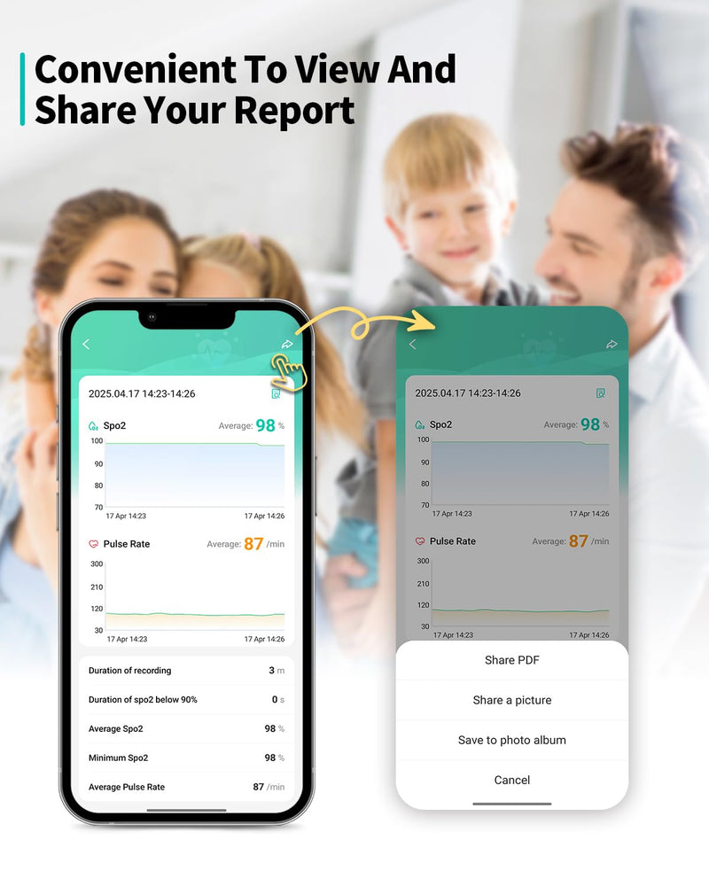 [Australia - AusPower] - Pulse Oximeter HealthTree Oxygen Monitor Fingertip, Bluetooth Pulse Ox with Free APP, O2 Pulse Oximeter Finger and Heart Rate Monitor, 2 X AAA Batteries, Lanyard Gray 