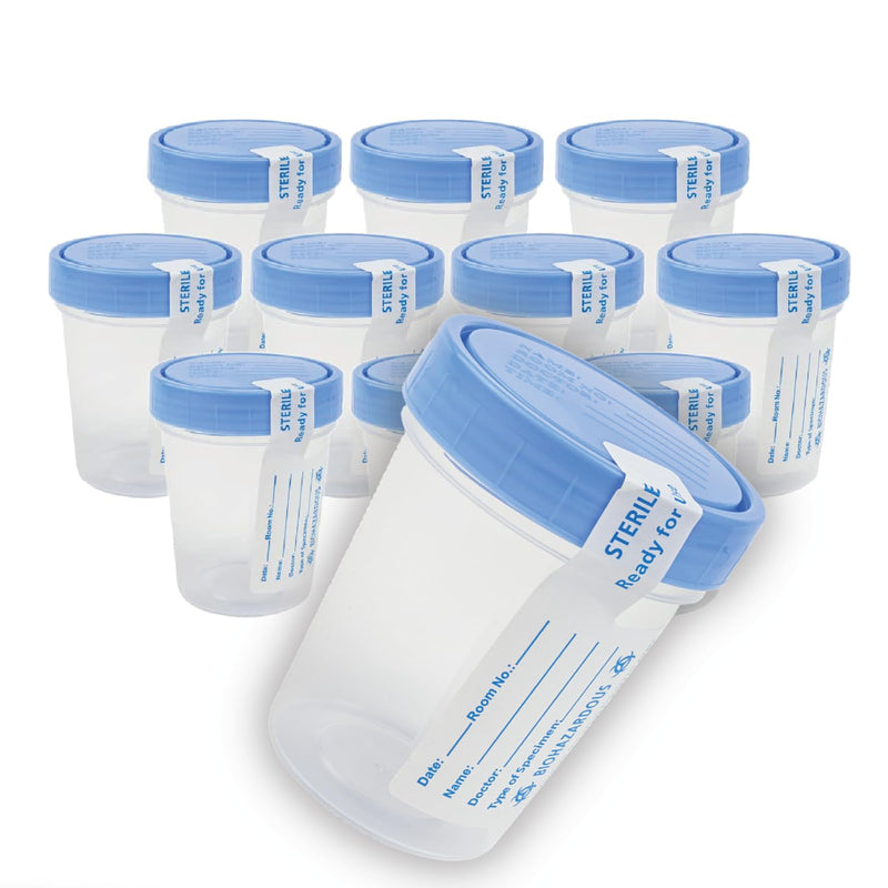 [Australia - AusPower] - Dealmed Specimen Collection Containers Single Use Urine Specimen Cups, Screw on Leak Resistant Lid, Included ID Label, 4 oz, 5 Count 