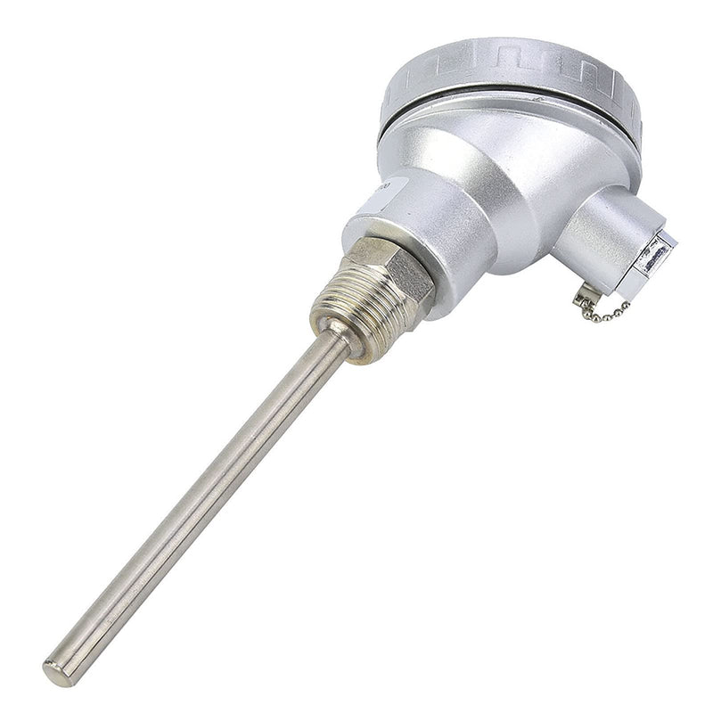 Temperature Sensor Head, PT100 Temperature Sensor Probe 1/2" NPT Thread Thermocouple Terminal Head (PT 100mm)