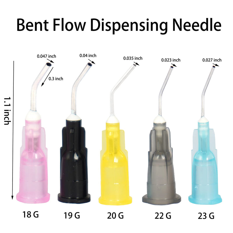 [Australia - AusPower] - 300 Pcs Bent Blunt Tip Dispensing Needles, Bent Flow Dispensing Blunt Needle, Disposable Bent Irrigation Blunt Needle Tips, Great for Oil or Glue Applicator (Pink (18G)) Pink (18G) 