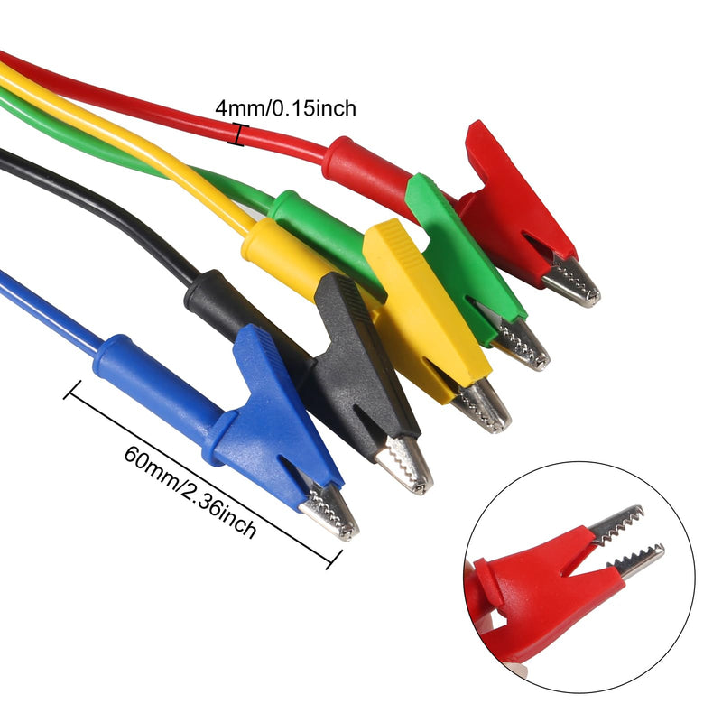 [Australia - AusPower] - UMLIFE 10PCS Dual Ended Alligator Clips Test Leads Set, 15A Test Lead Wire Cable with Insulators Clips Test Flexible Copper Cable for Electrical Testing (3.3ft/1m) 