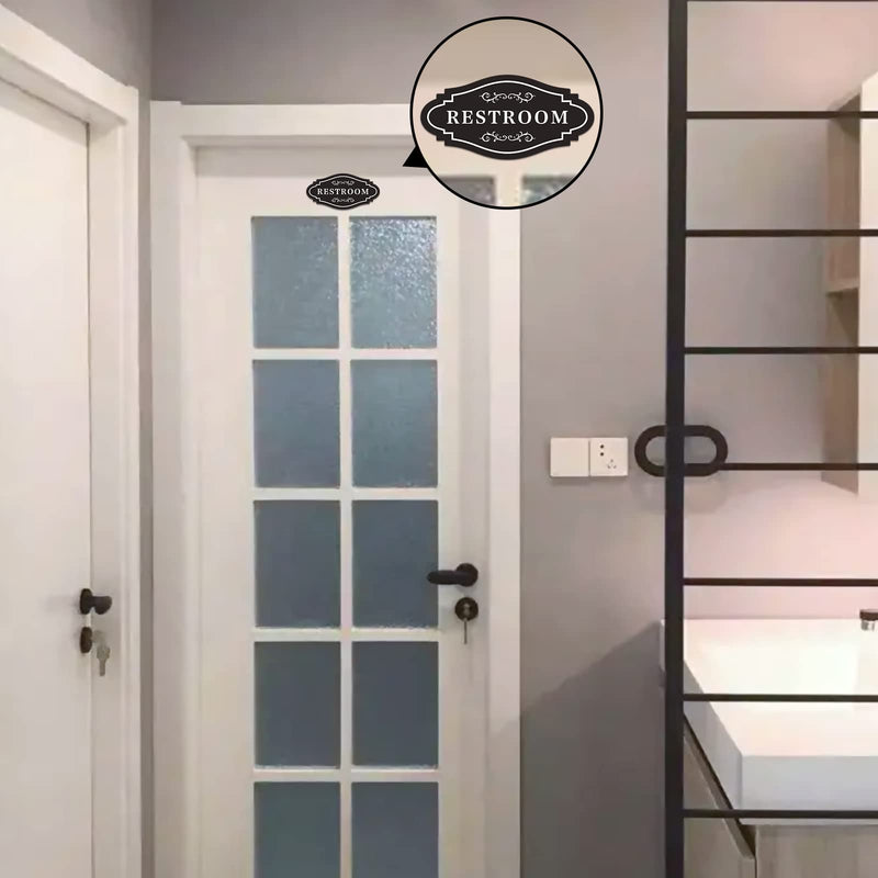 [Australia - AusPower] - Restroom Sign,restroom signs for business,restroom sign for home,unisex bathroom sign or Bathroom signs for door, 4 x 8 inch-Easy Installation Without Any Tools ? RESTROOM-1) 