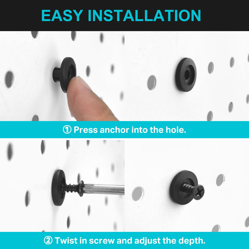 [Australia - AusPower] - G.CORE Pegboard Peg Hooks Accessories - 40 Set Pegs with Inserts and Screw Fit 1/4 Pegboards Multi-Functional for Hanging and Mounting - Utility Tool Hanger Organizers (Small Size) Small 