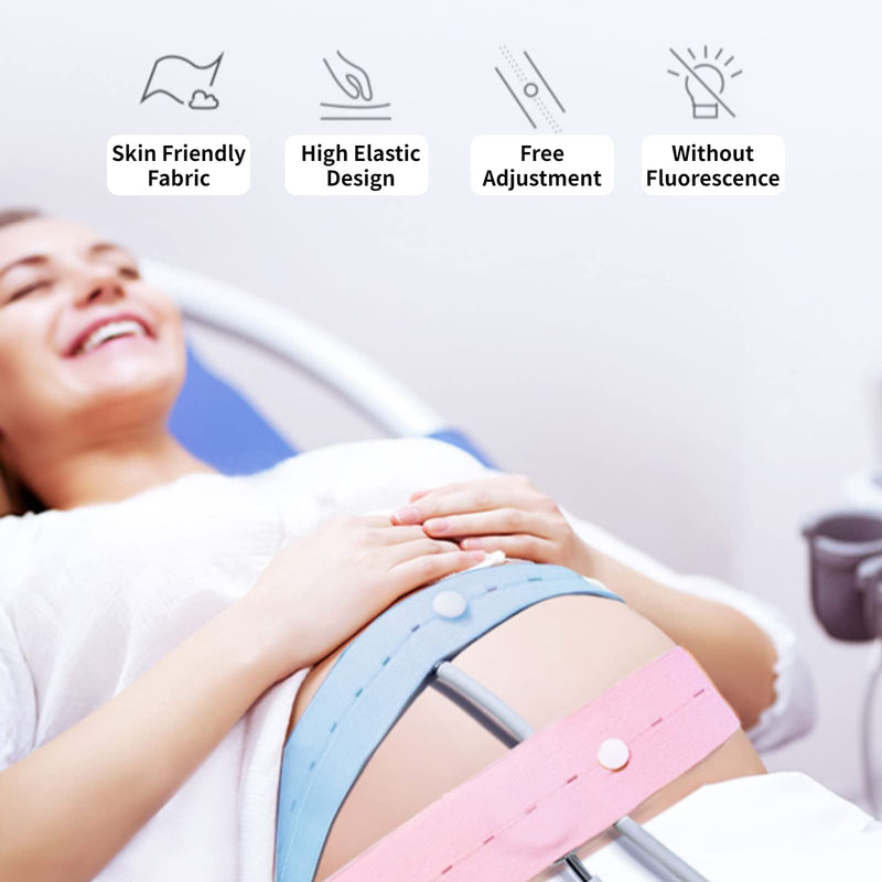 [Australia - AusPower] - Band for Pregnancy Support, 2Pcs Fetal Heart Monitoring Belt Fetal Tape Fetal Heart Monitoring Bandage Belt with Snaps Design for Pregnant Women Use 