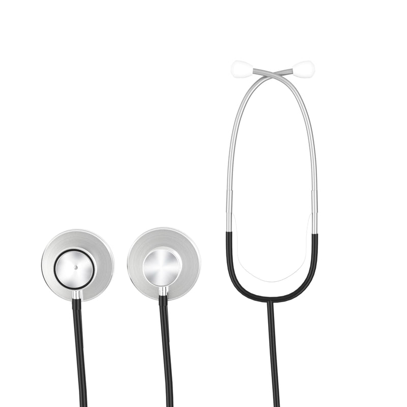 Premium Stethoscope, Medical Stethoscope for Doctor, Nursing Clinic, with Cold Protection Ring and Metal Bracket, Soundproofed and Nickel-Free, Auscultation Heart, Lungs, Baby (Double Head Double Head Blue