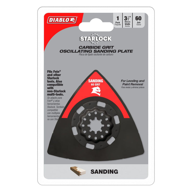 [Australia - AusPower] - Diablo Grit Starlock Oscillating Sanding Plate for Efficient Paint and Varnish Removal - 3-1/2", 60-Grit - DOS60CGSP 
