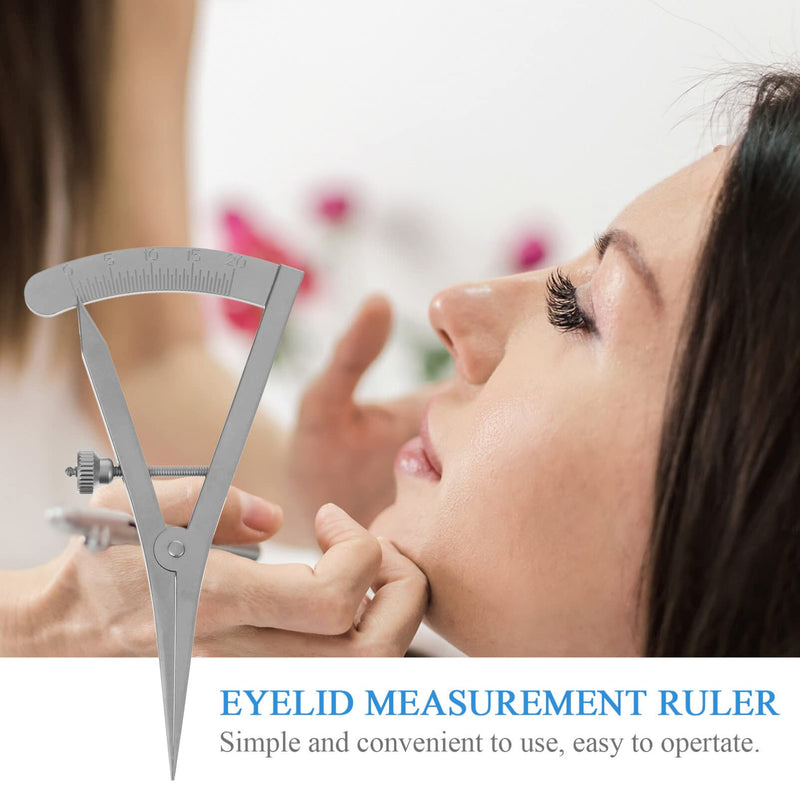 [Australia - AusPower] - Baluue 2pcs Graduated Eye Measuring Instruments, 0 to 20mm Stainless Dental Wax Caliper, Dental Caliper Graduated Eye Measurement Gauge Eyelid Gauge Designer 8.5X4.1CMx2pcs Silverx2pcs 