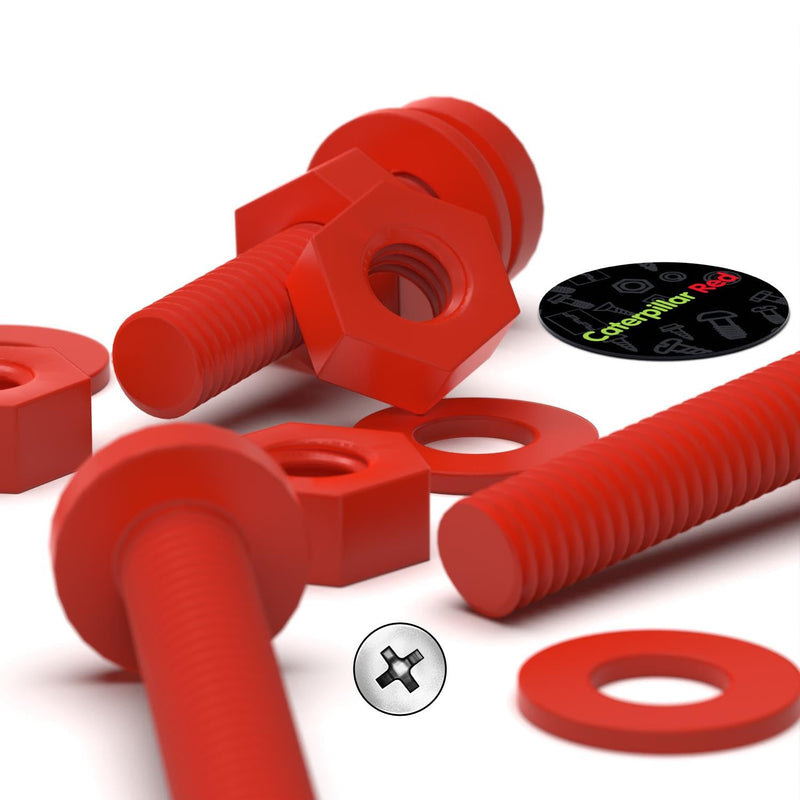 [Australia - AusPower] - 20 x Red Pan Head Screws Polypropylene (PP) Plastic Nuts and Bolts, M4 x 20mm, Washers, (5/32 x 25/32 in) 
